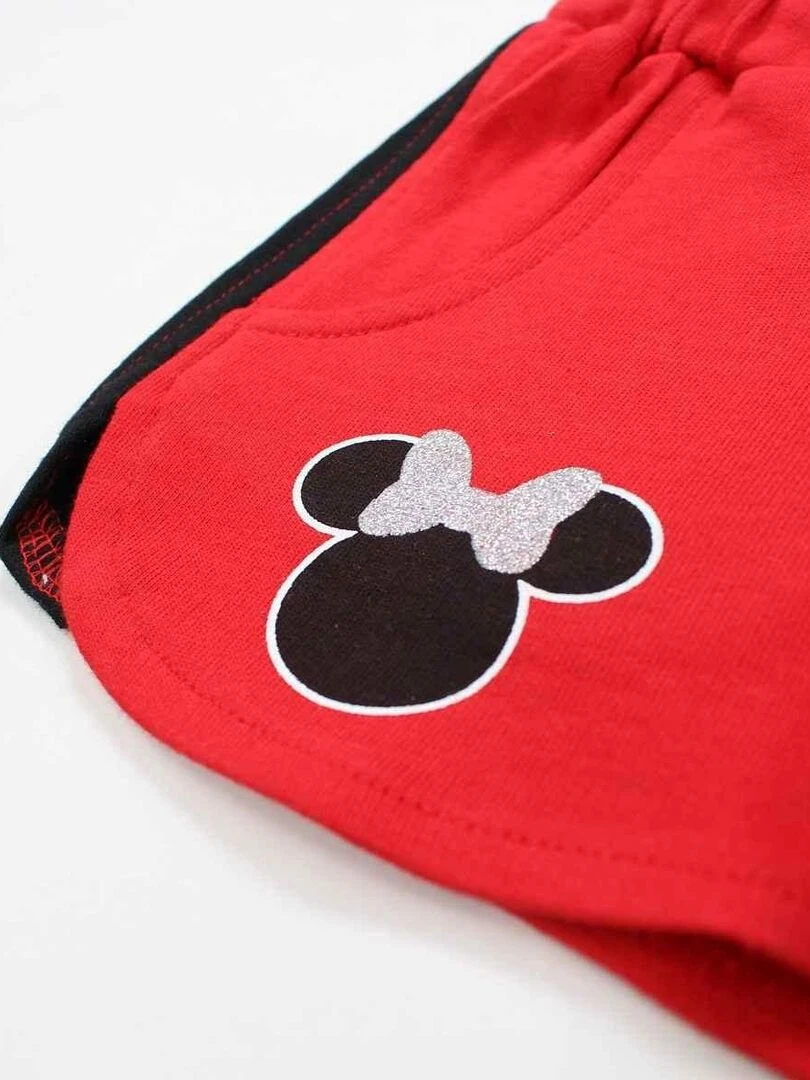 Disney Short fille imprimé Minnie en coton Rouge