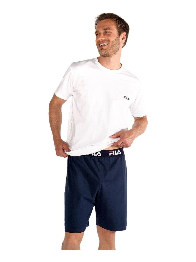 Ensemble pyjama court homme en coton jersey FPS1194 Fila Blanc