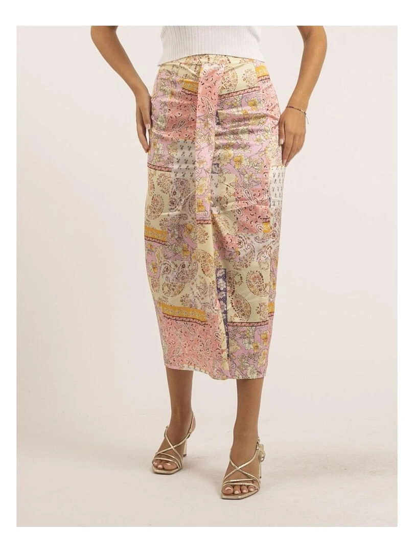 Jupe longue motifs XAENI Rose