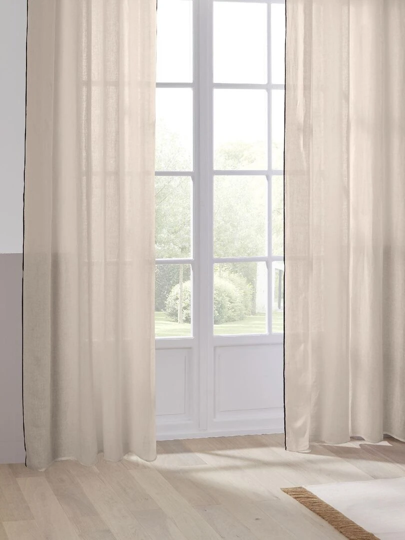 Rideau Voilage 100% lin Beige