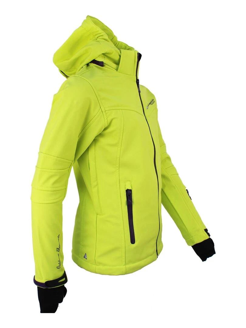 Blouson softshell fille GAMALA   PEAK MOUNTAIN   Vert anis