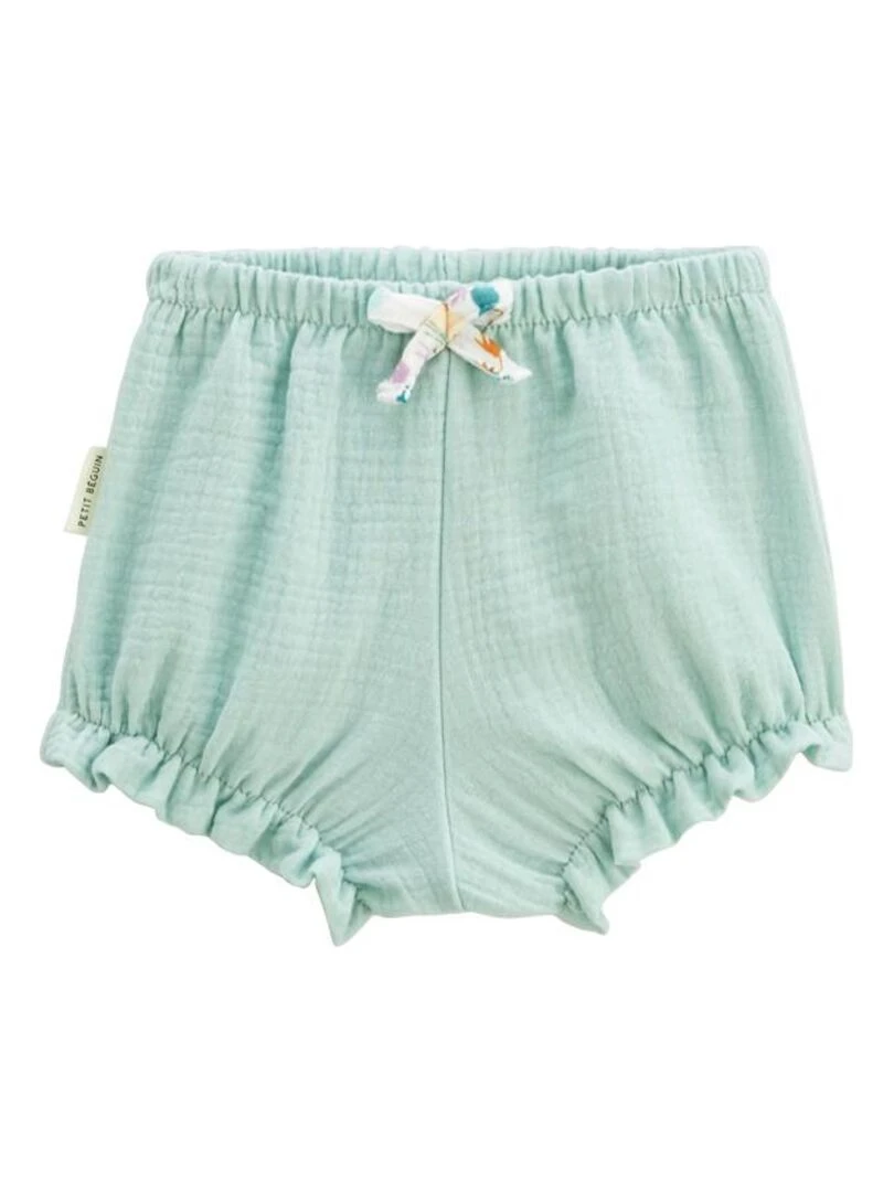 Lot de 2 bloomers bébé en gaze de coton Patroika   Vert