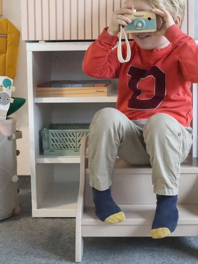 Marchepied enfant en bois Beige
