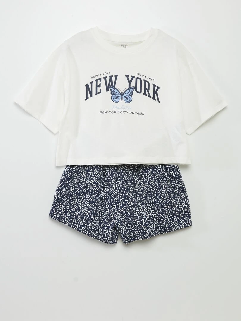 Pyjama court américain papillon