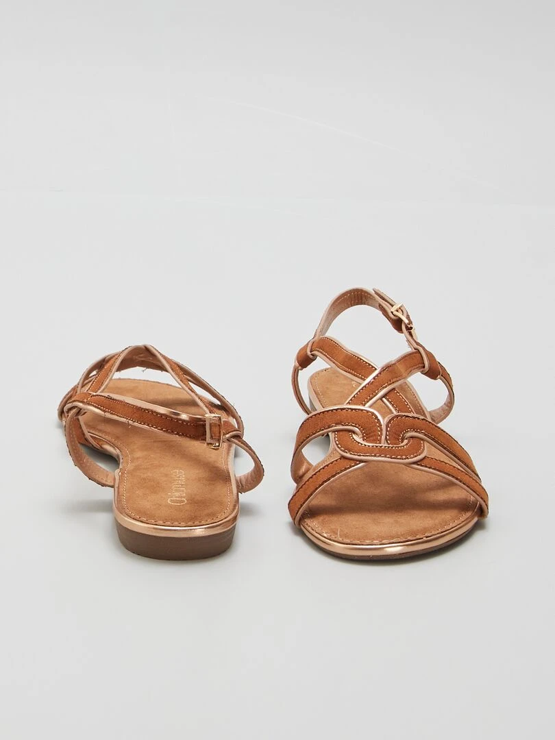 Sandales plates   Marron