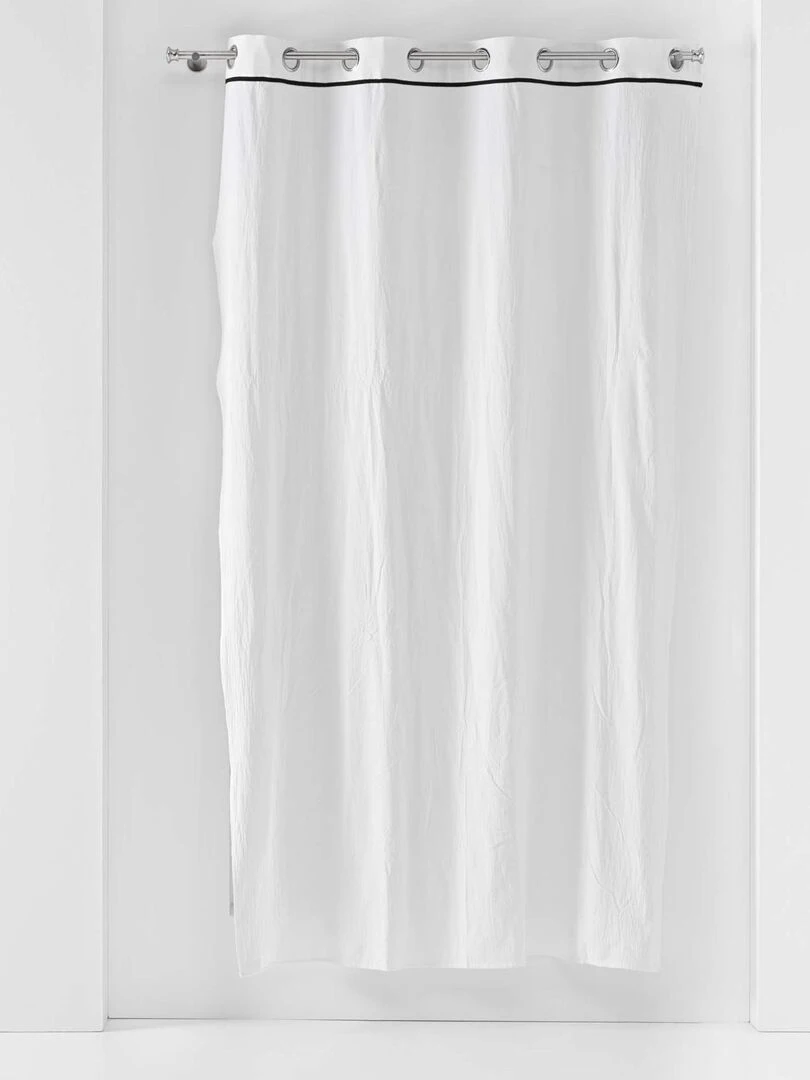 Rideau uni en coton lavé Blanc