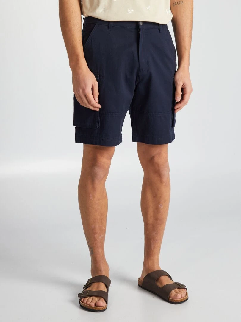 Short chino avec poches sur les côtés Bleu marine