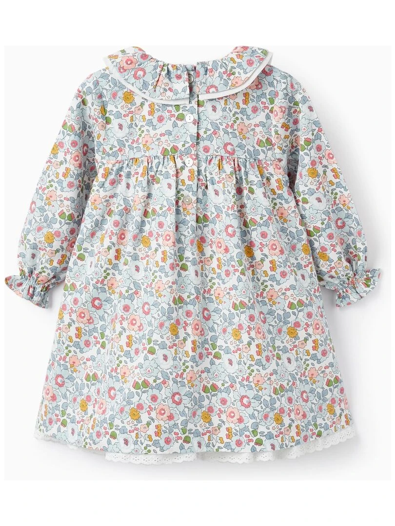 Robe à fleurs avec volants pour bébé fille manches longues ROYALS OFF DUTY Blanc