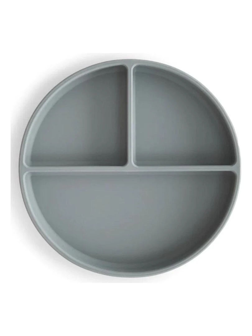 Assiette à compartiments en silicone avec ventouse Stone Gris
