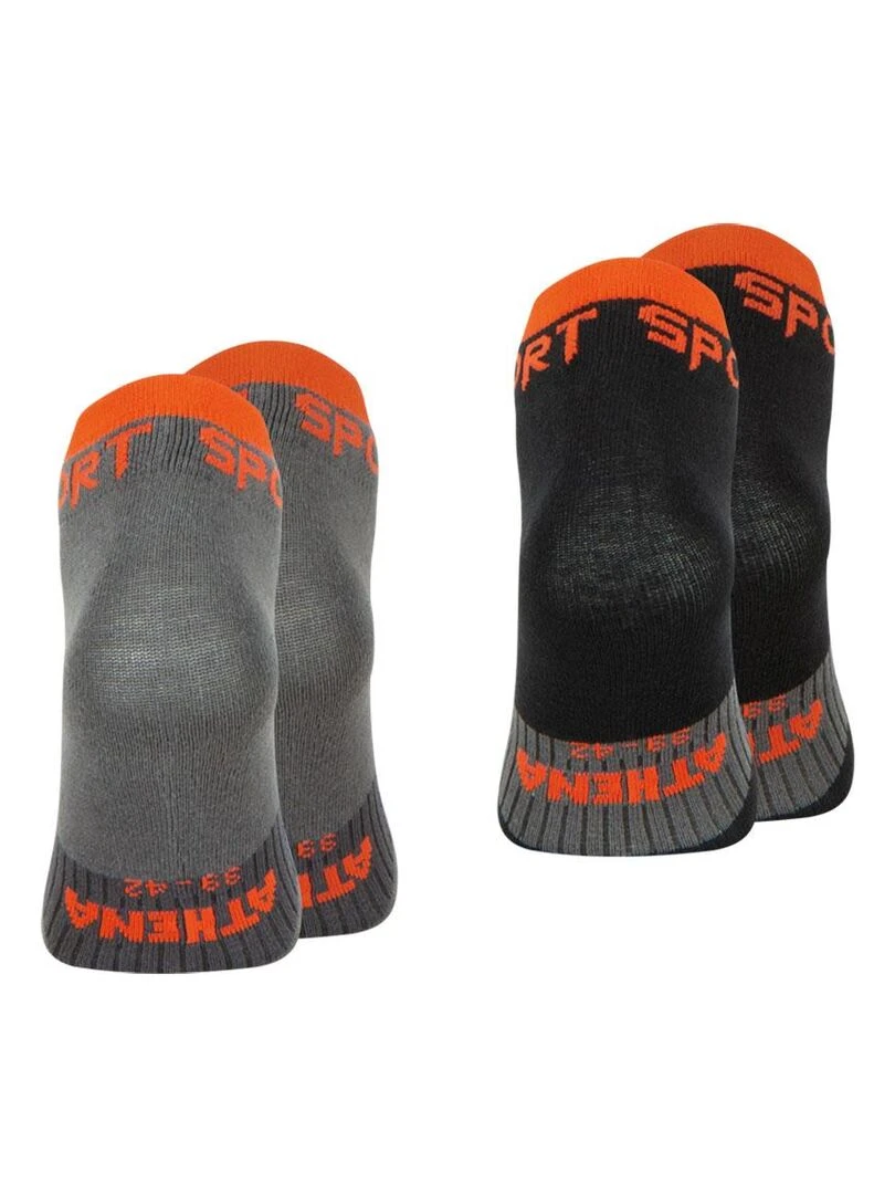 Lot de 2 paires de socquettes homme Running   Gris