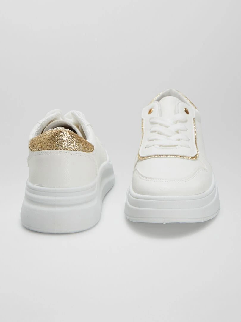 Baskets en simili   Blanc