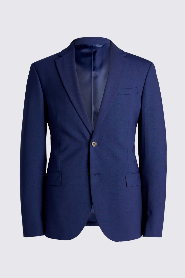 Regular Fit Blue Birdseye Trousers   Buy Online at Moss
