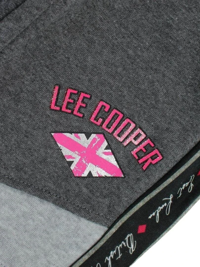 Lee Cooper   Pantalon fille imprimé logo   Gris