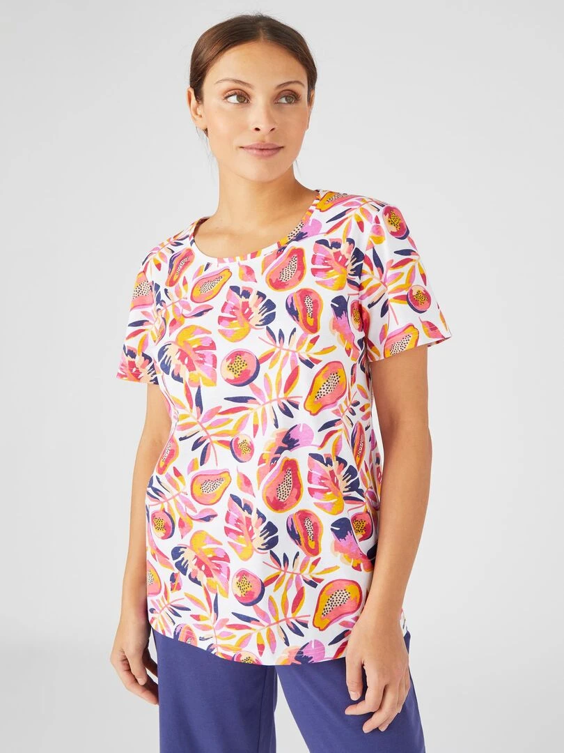 Tee shirt de pyjama pur coton   Damart   Orange