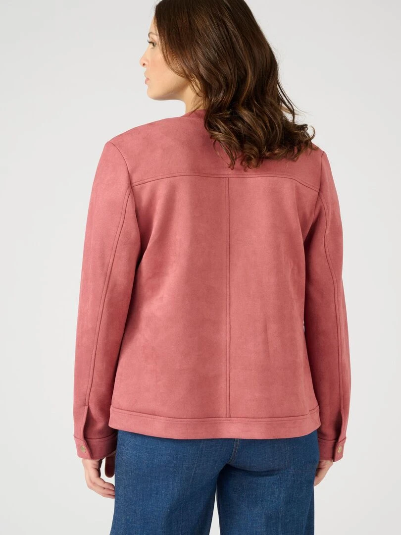 Veste suédine   Damart   Rose framboise