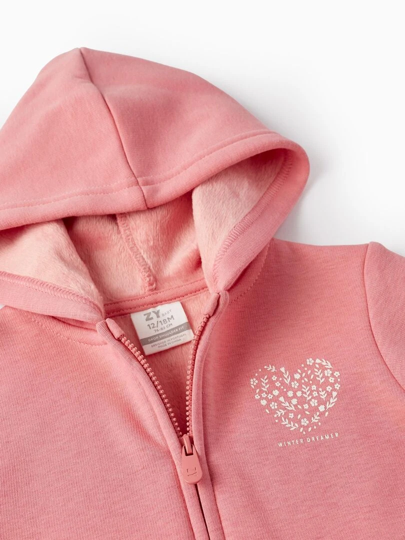 Manteau matelassée avec fermeture éclair et capuche SWEET DREAMS   Rose clair