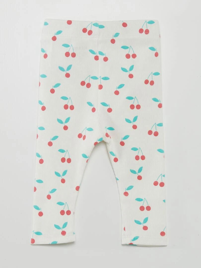 Legging long à motif   Cerise