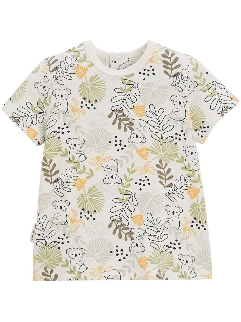 Ensemble salopette bébé en gaze de coton et t shirt Brisbane   Beige sable