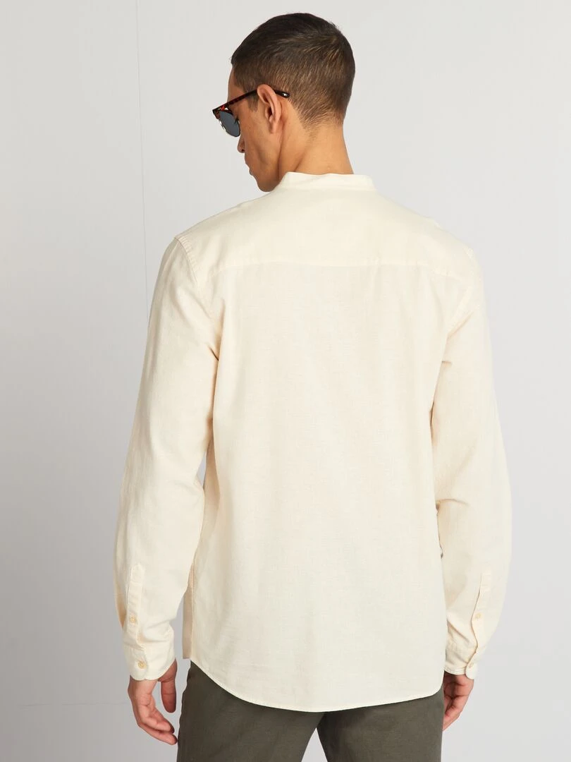 Chemisier à col tunisien undyed   Blanc