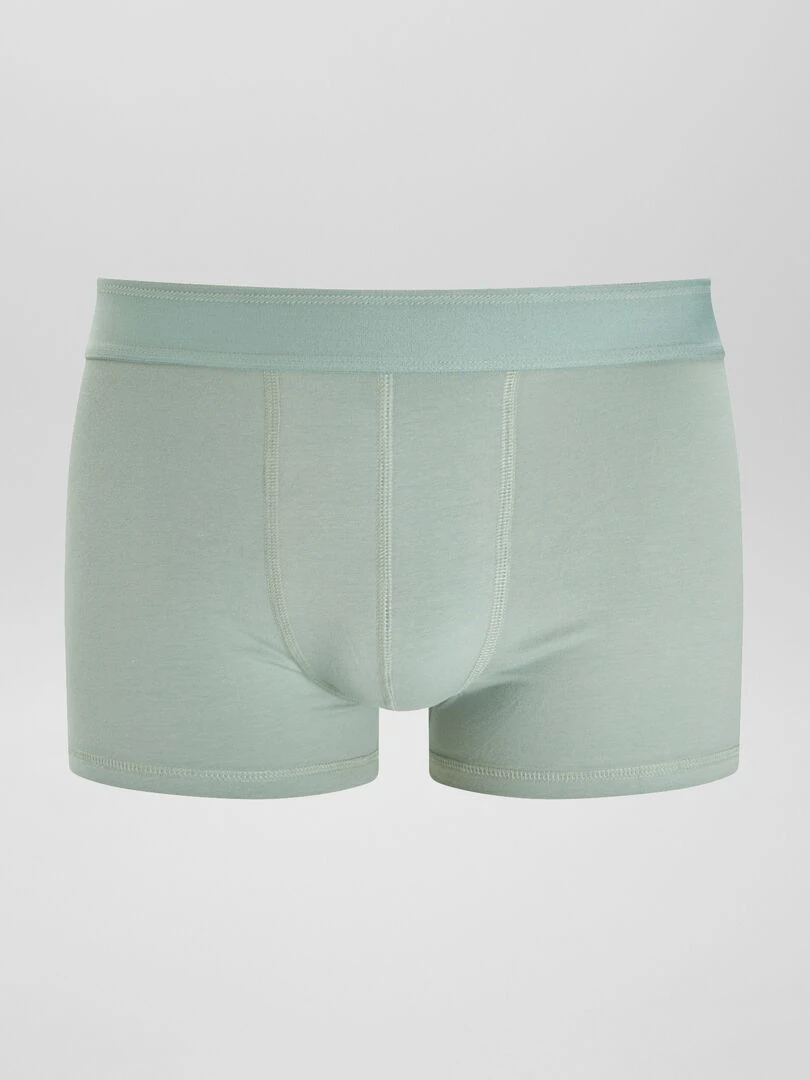 Lot de 3 boxers unis Kaki/blanc/vert