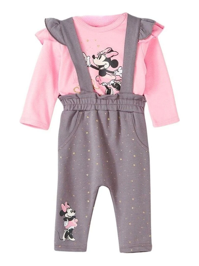 Disney Ensemble T shirt salopette bébé garçon Imprimé Minnie Rose