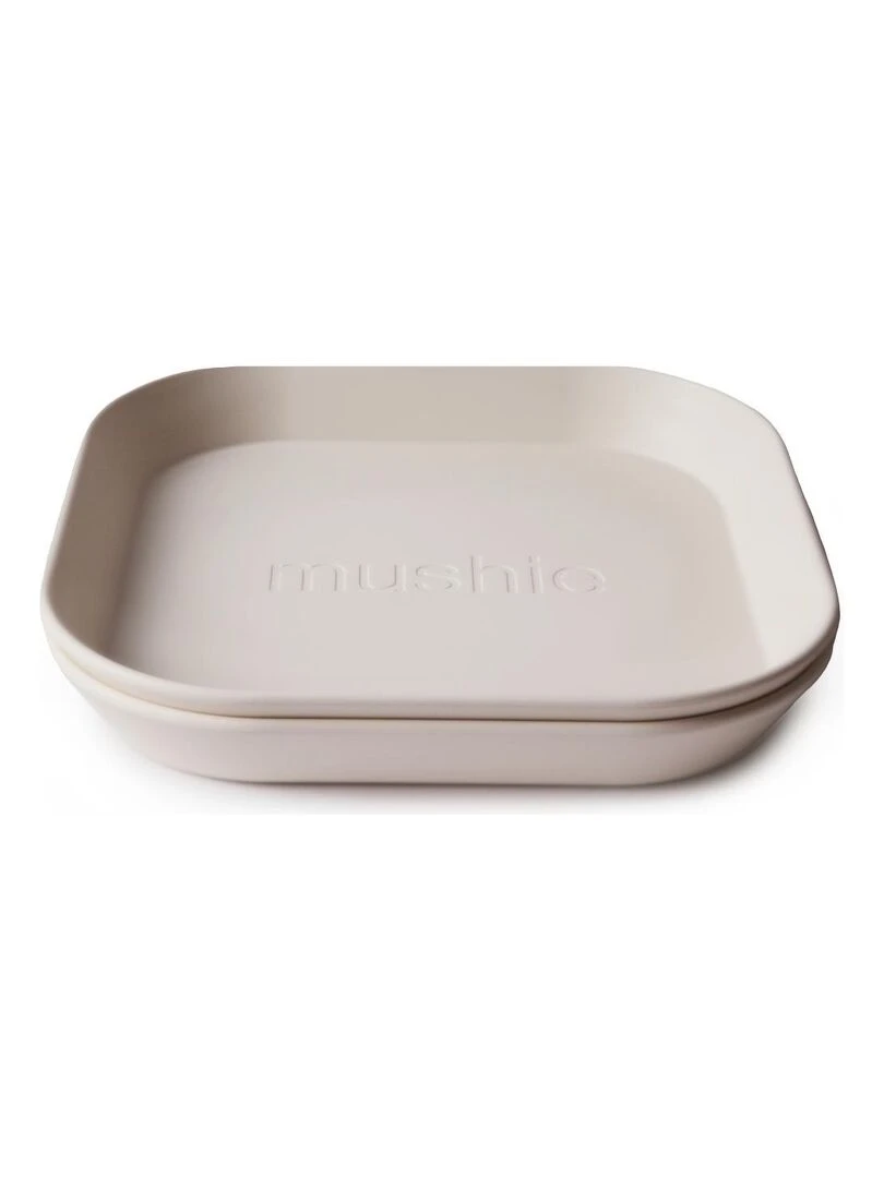 Lot de 2 assiettes carrées Ivory Ecru