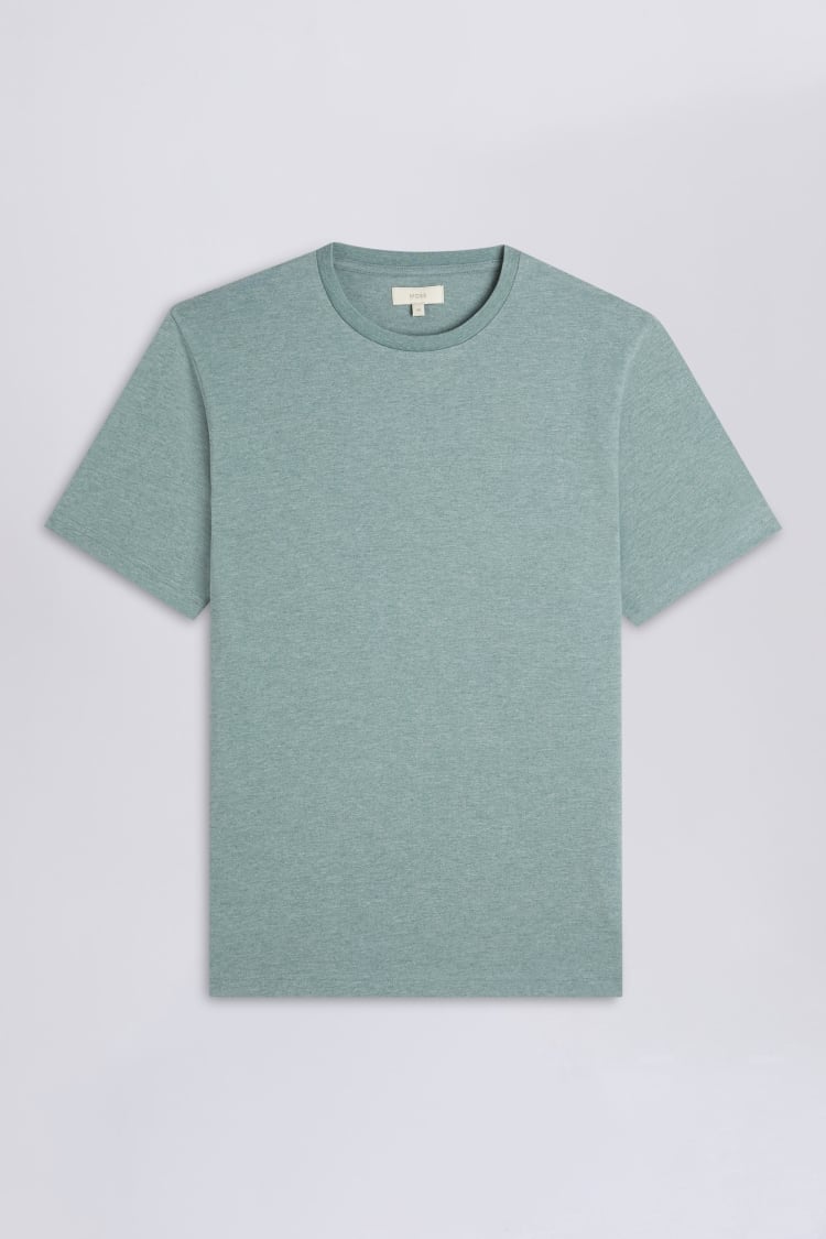 Sage Melange Crew-Neck T-Shirt   Buy Online at Moss
