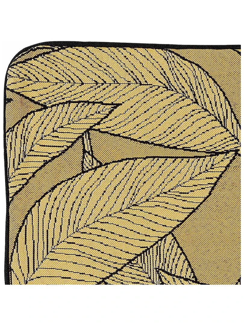 Housse de coussin esprit feuillages Jaune