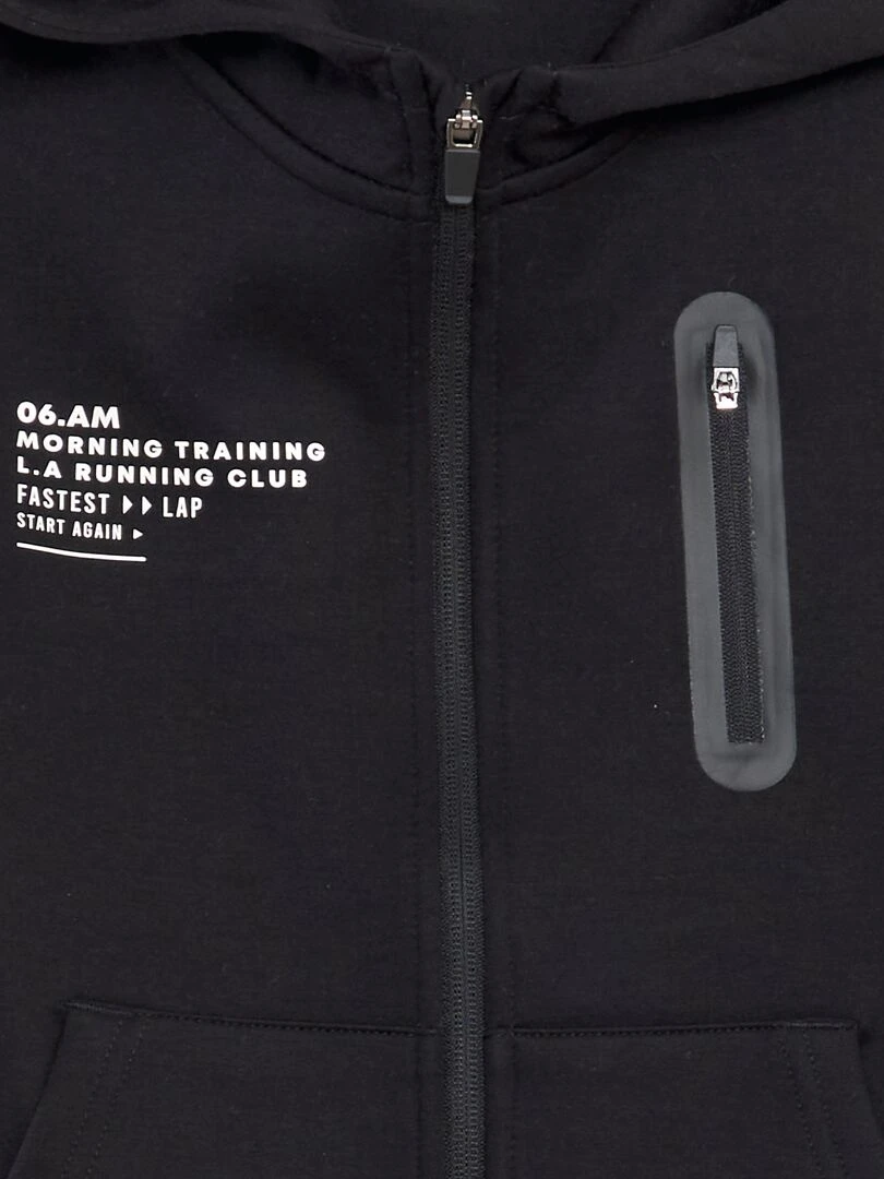 Sweat zippé en néoprène Noir