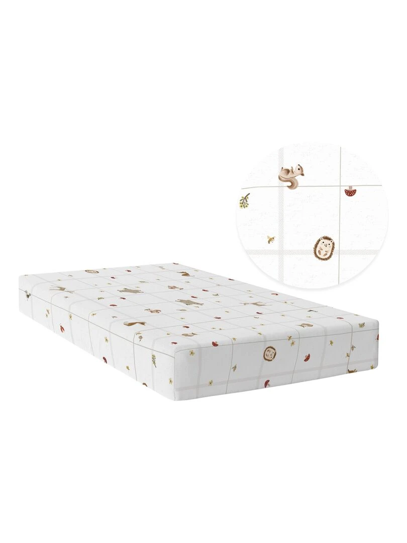 Drap housse Woods animals "Happyfriday" Blanc