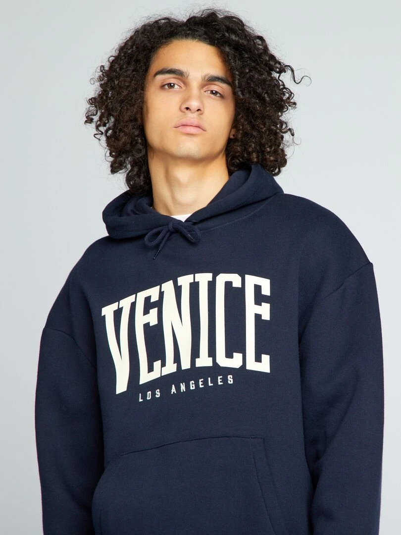 Sweat à capuche à motif Bleu