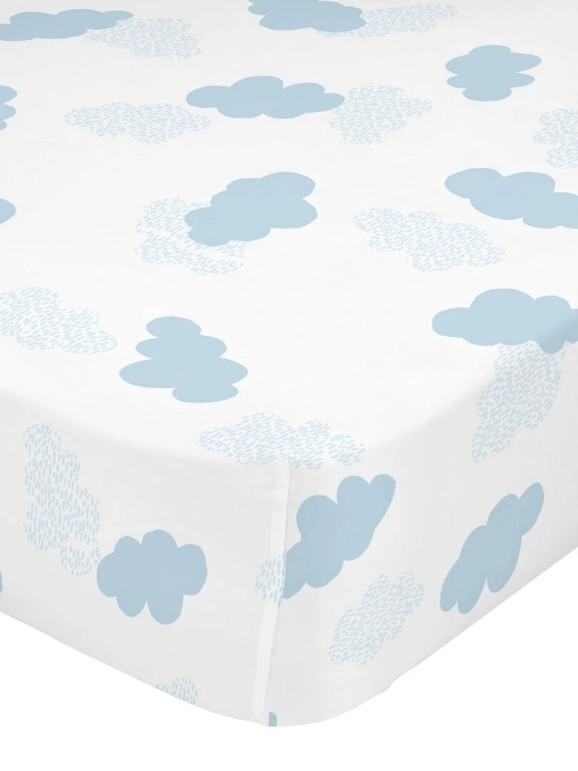 Drap housse Clouds "Happyfriday" Bleu