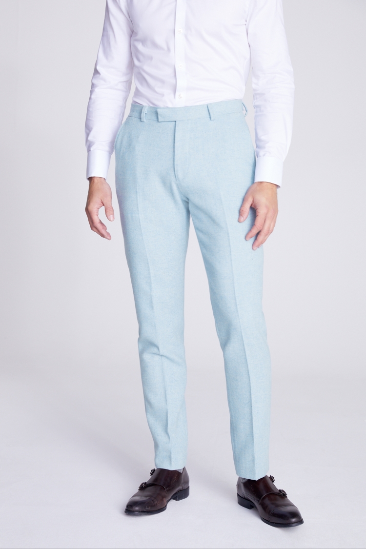 Tailored Fit Light Blue Donegal Trousers Buy Online at Moss