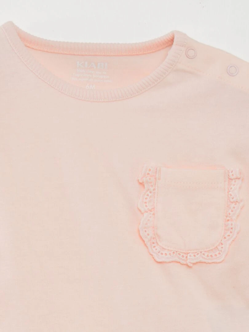 Ensemble en coton   tee shirt + legging   2 pièces   Rose pâle