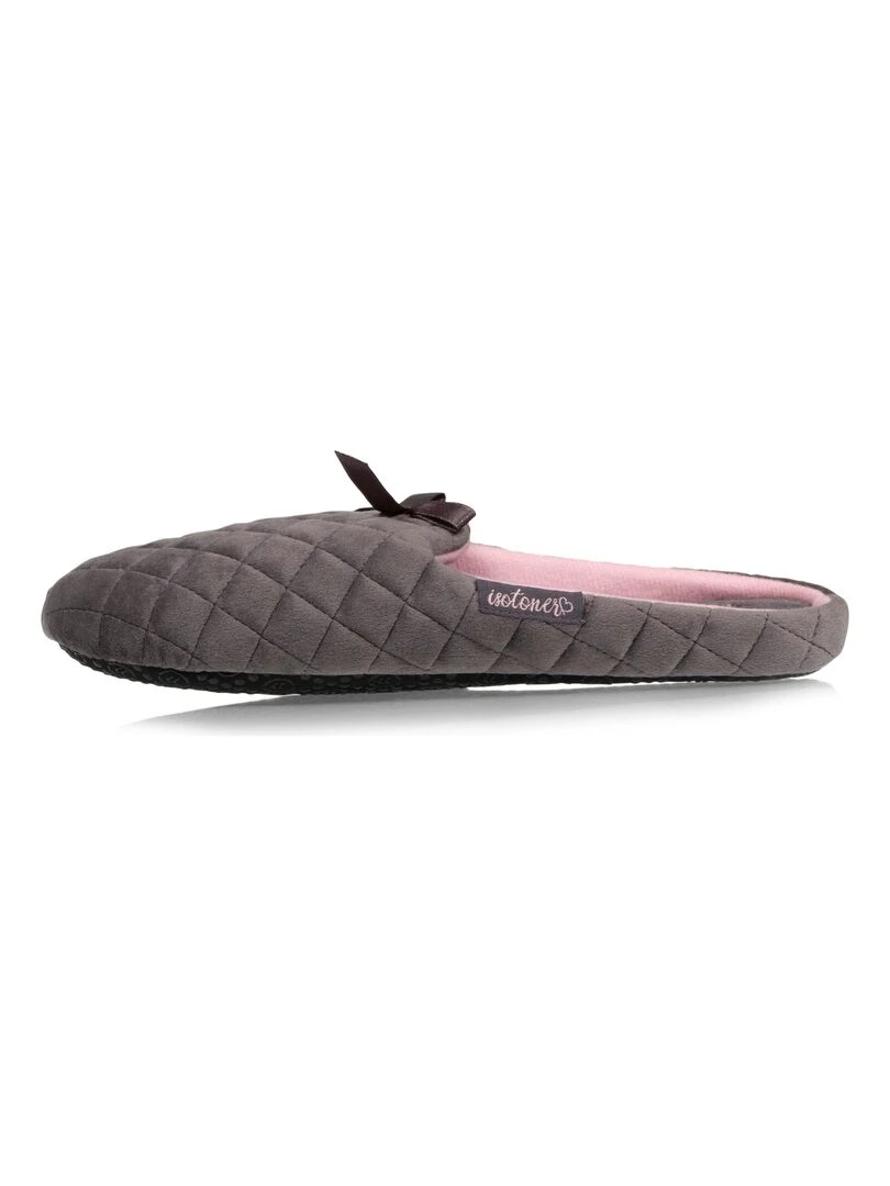 Chaussons mules Femme Gris foncé matelassé   Gris foncé