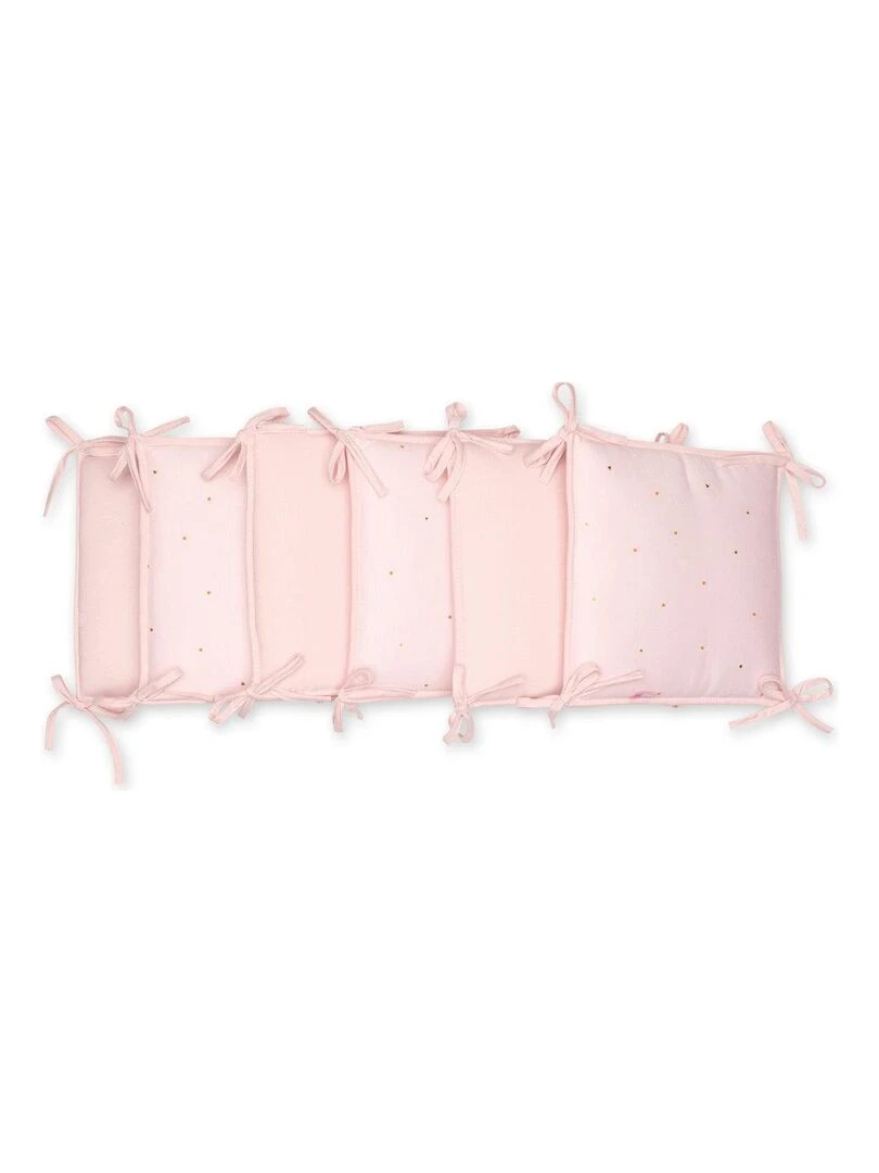 Bemini Tour de lit parc 6 coussins Pady jersey et jersey Rose clair