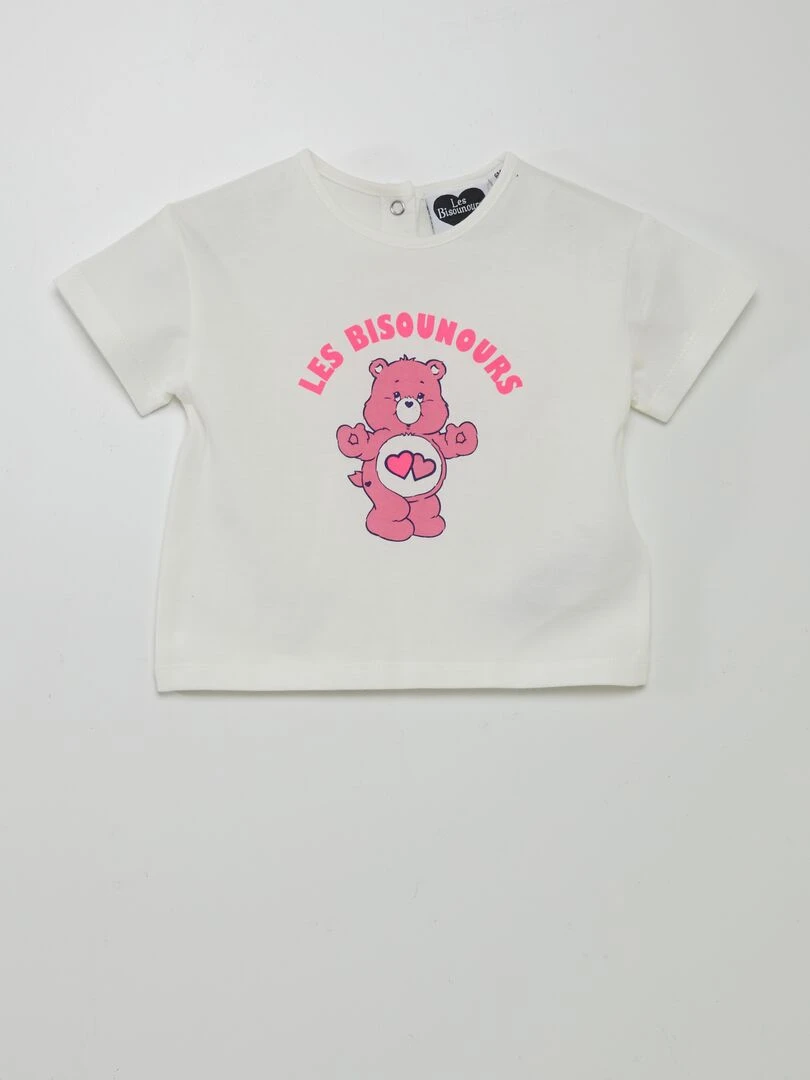 T shirt en jersey 'Bisounours' blanc