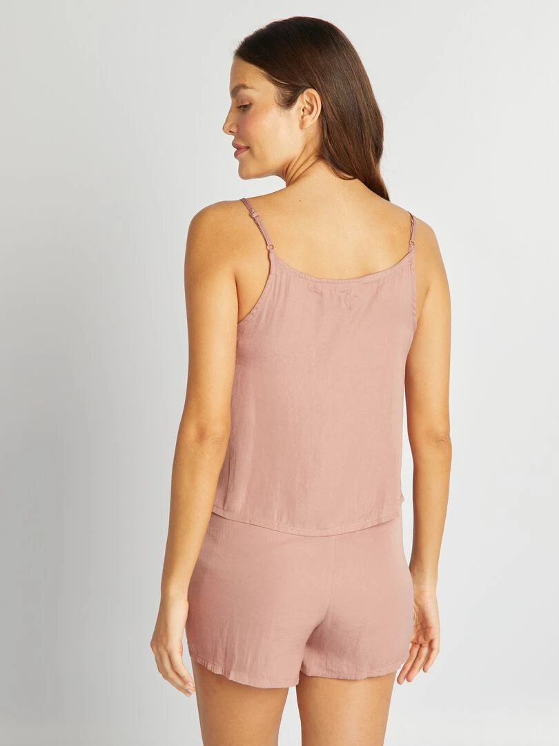 Ensemble pyjama court débardeur + short 2 pièces Rose