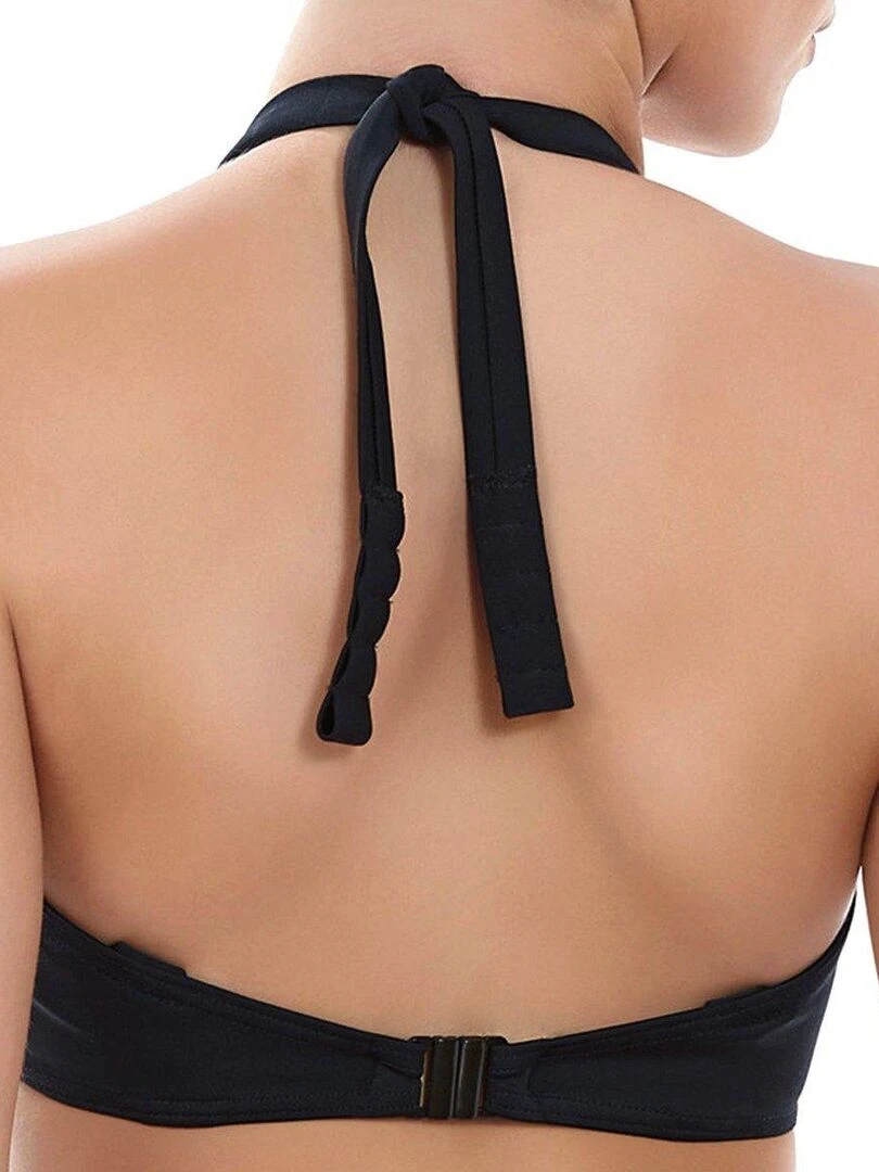 Haut de maillot de bain à armatures bonnets profonds Remix Noir
