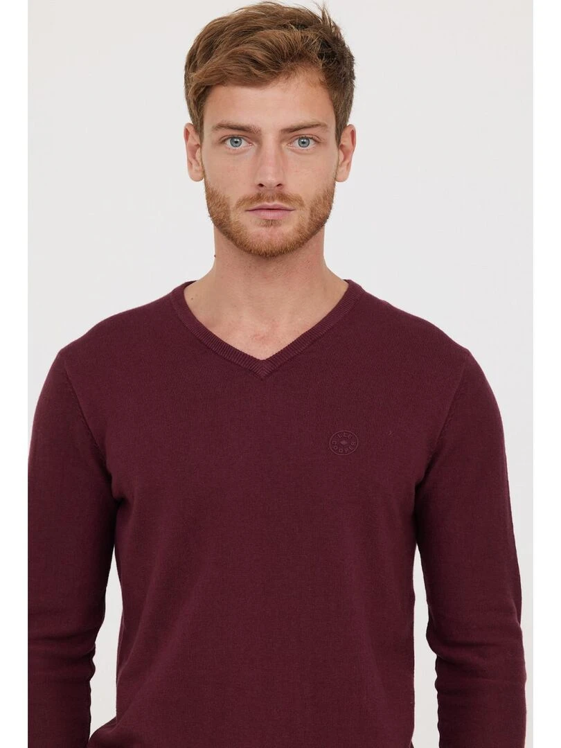 Lee Cooper   Pull coton regular CIFAR   Rouge foncé