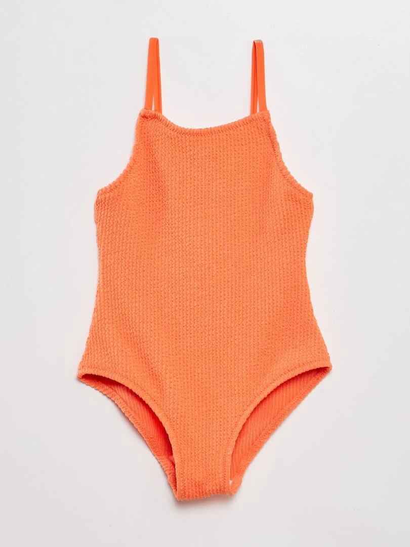 Maillot de bain 1 pièce Taille ajustable Rose corail