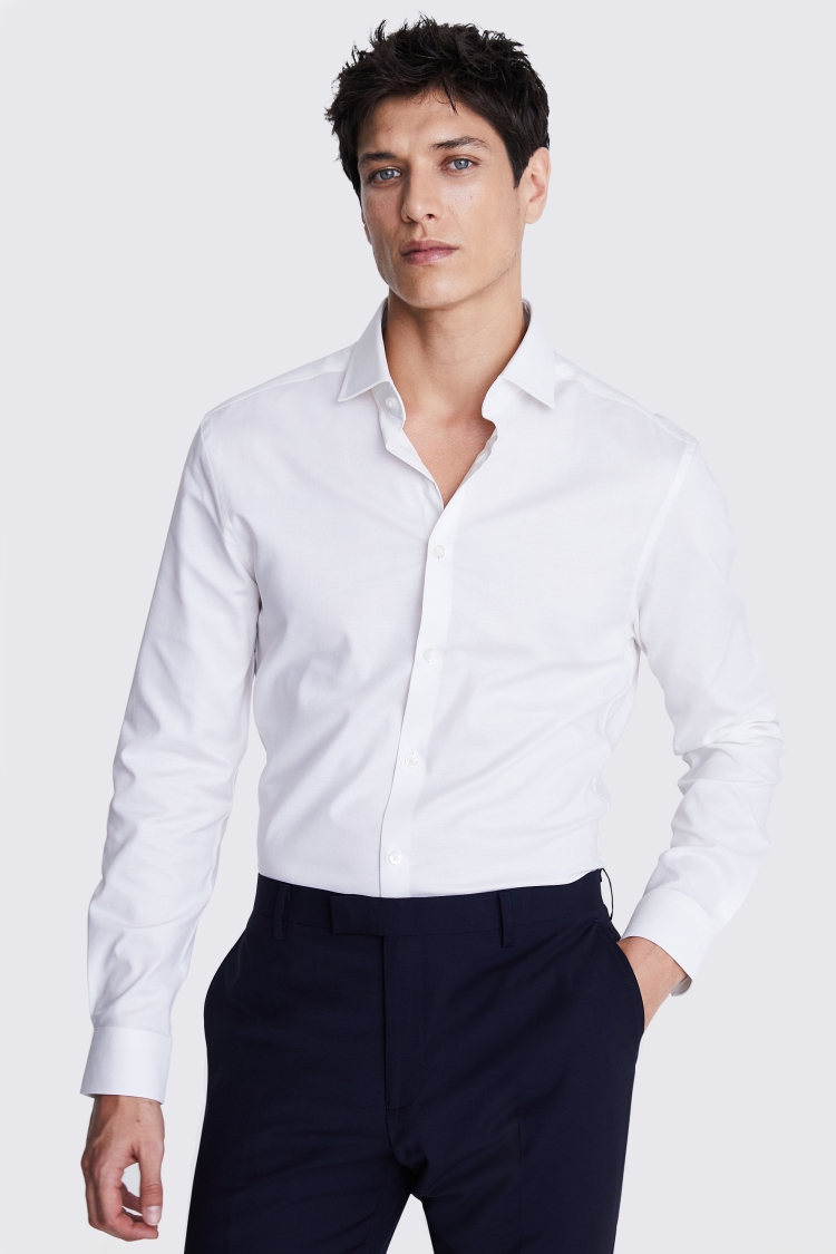 Slim Fit Off-White Dobby Stretch Shirt Buy Online at Moss