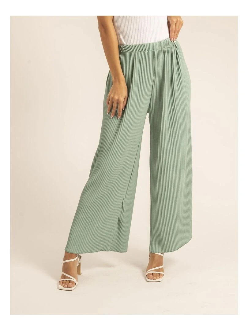 Pantalon plissé ELOU Vert pistache