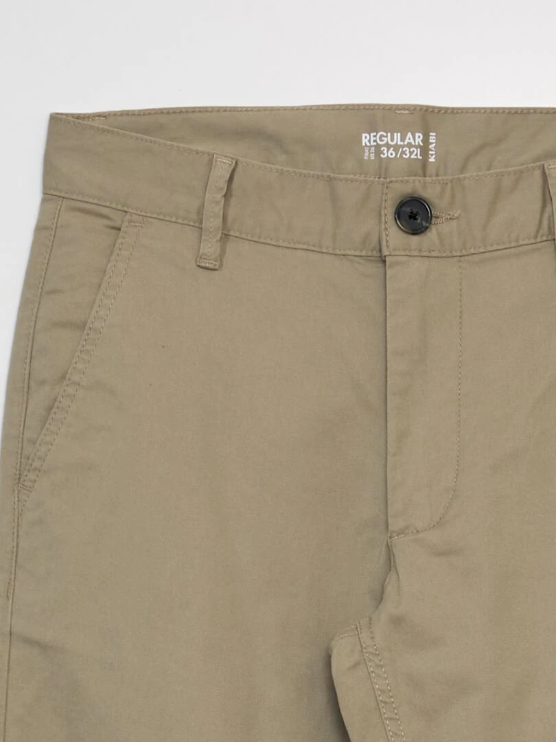 Pantalon chino regular   L32   Beige