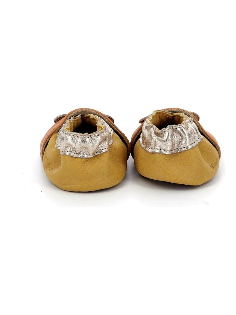 Chaussons Cuir Leopardo   Marron