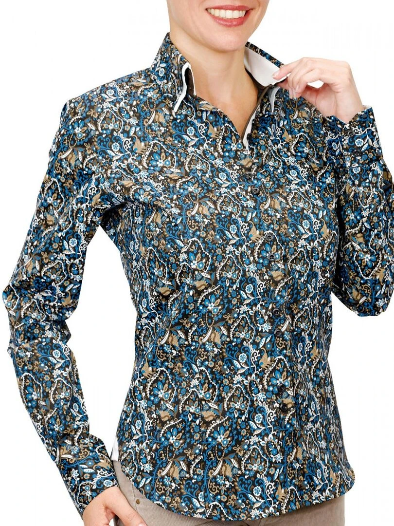 Chemise double col PENNY   Bleu