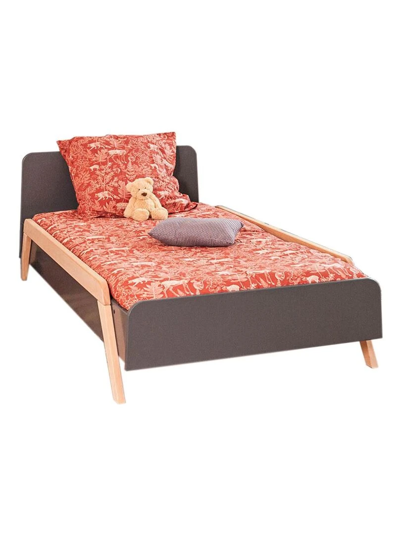 Lit enfant avec barrières Pixia AKITEN RETAIL Gris Marron