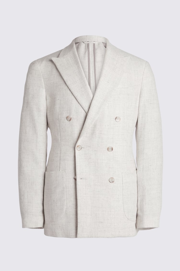 Italian Tailored Fit Off White Check Jacket    Buy Online at Moss