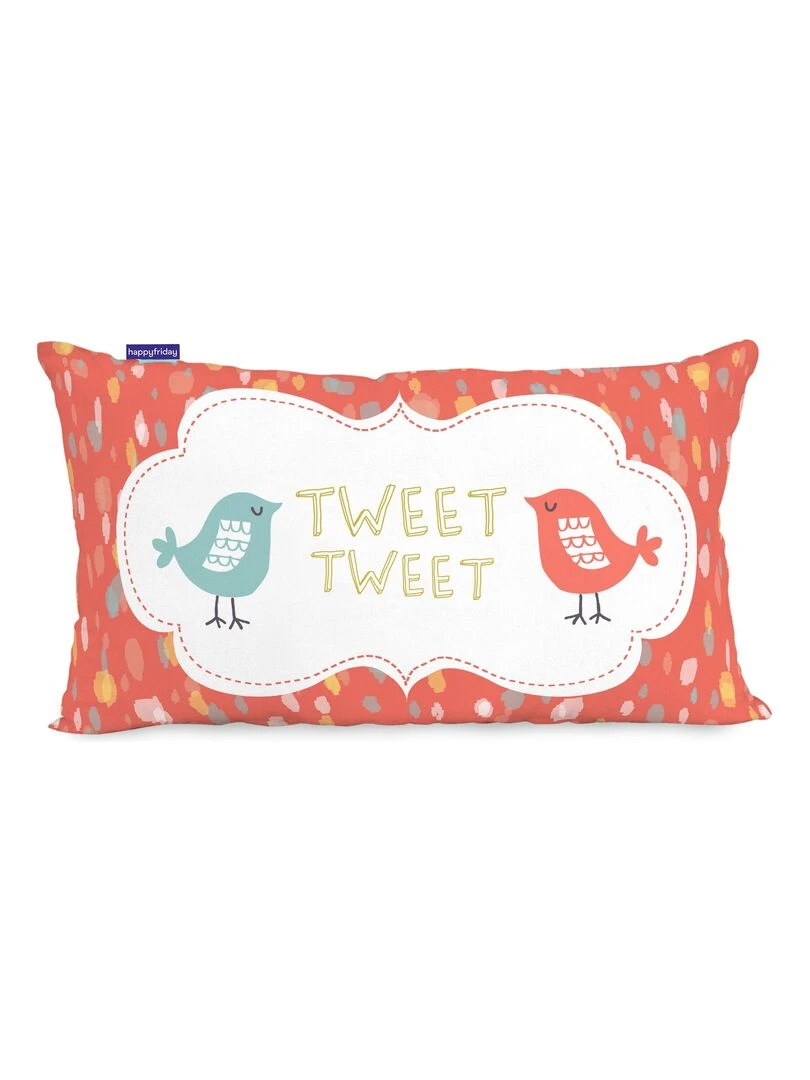 Housse de coussin Woodland "Happyfriday" Blanc
