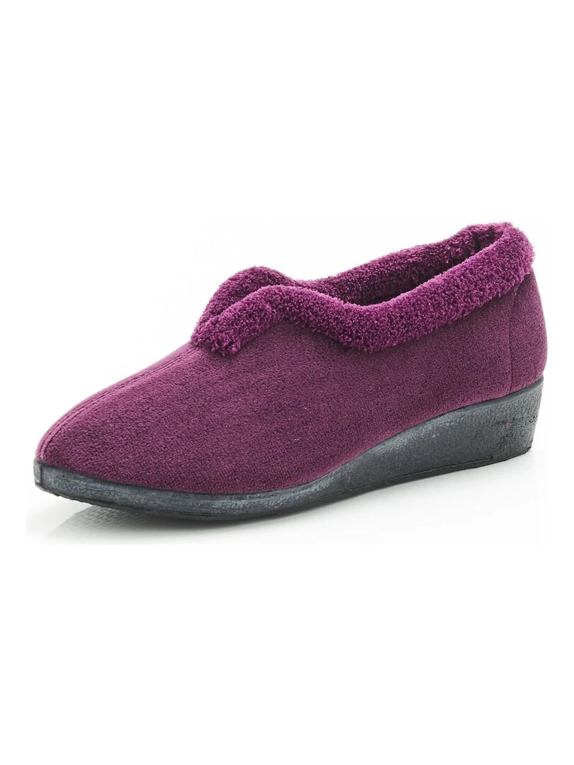 Pantoufles velours   Damart   Violet prune